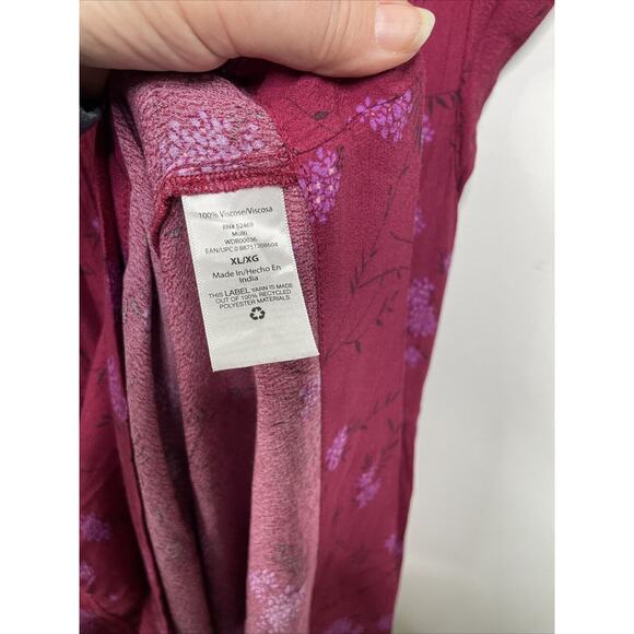 Free Assembly Midi Dress XL Red Floral Tiered Rodeo Western Prairie Country - Picture 10 of 12